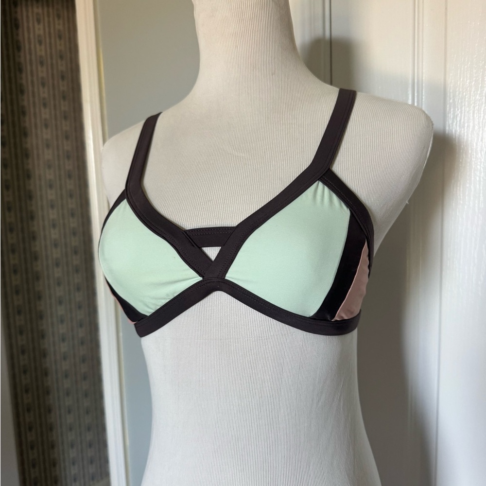 PilyQ Swim Women’s Mint & Blush Colorblock swimsuit in Small